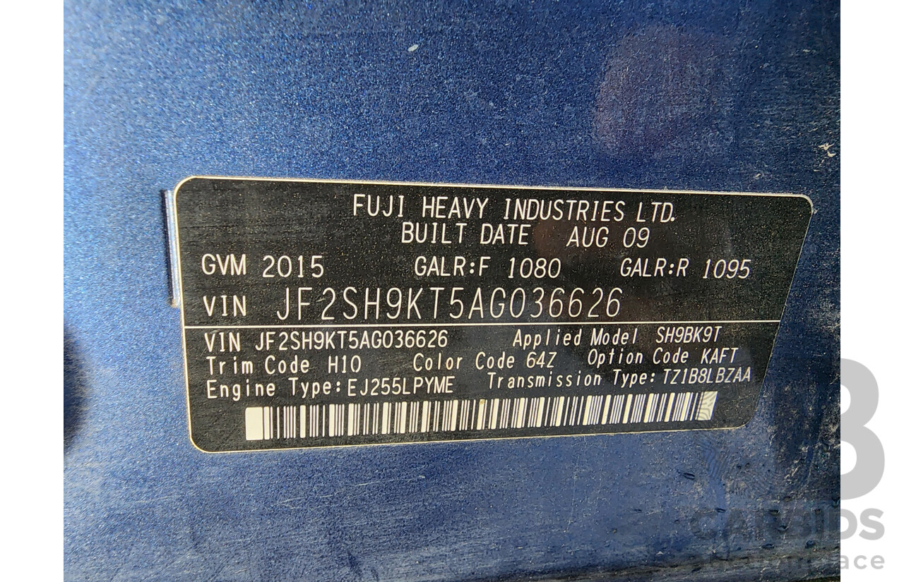 10/2009 Subaru Forester XT MY09 4d Wagon Blue Turbo 2.5L