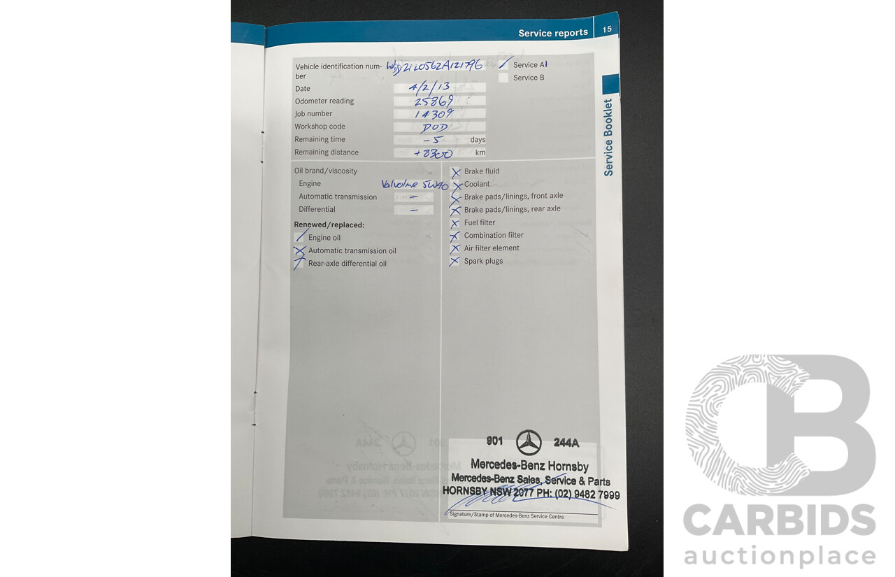 12/2009 Mercedes-Benz E350 Avantgarde W212 4d Sedan Palladium Silver Metallic V6 3.5L