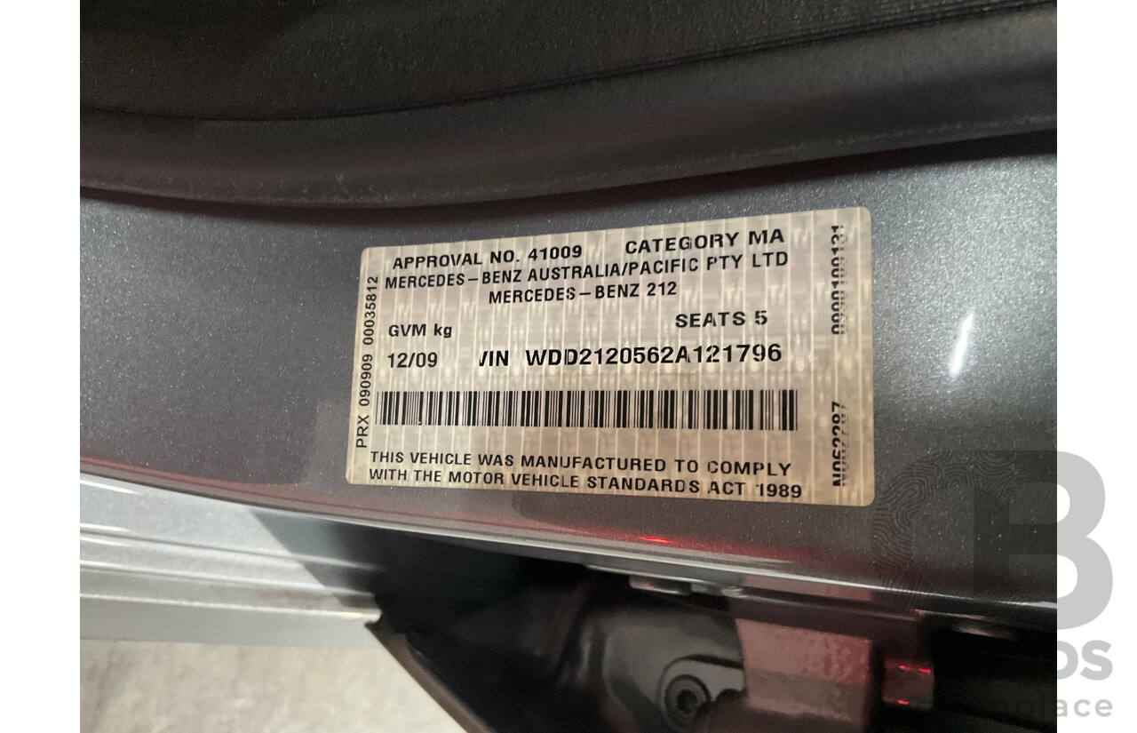 12/2009 Mercedes-Benz E350 Avantgarde W212 4d Sedan Palladium Silver Metallic V6 3.5L