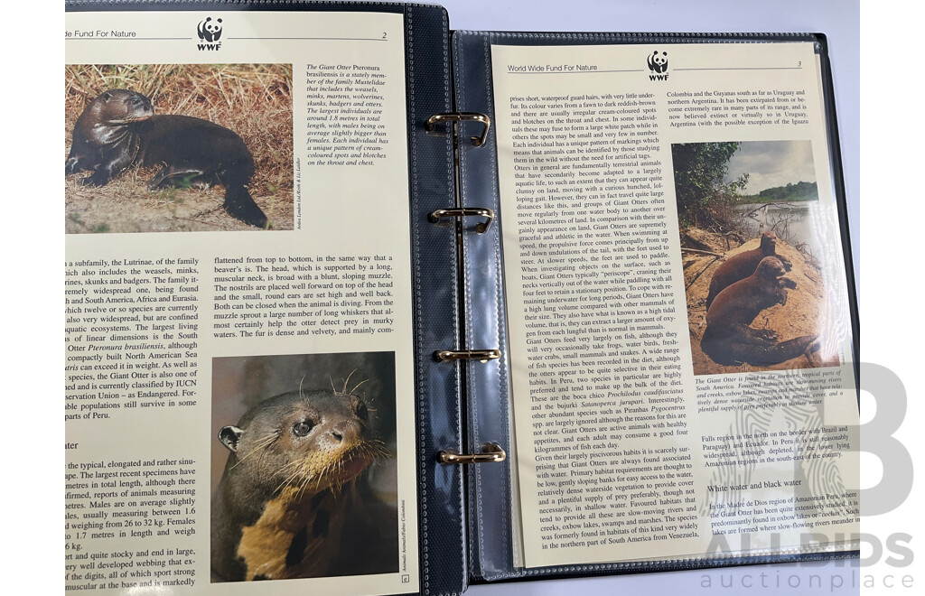 World Wide Fund for Nature 1980'-90's Seven Volume First Day Covers and Stamps Including Siberian Tigers Galapagos Islands Wildlife, Malayan Elephant, Gibraltar Red Kite, Himalayan Black Bear, Ukraine Red Breasted Goose and More