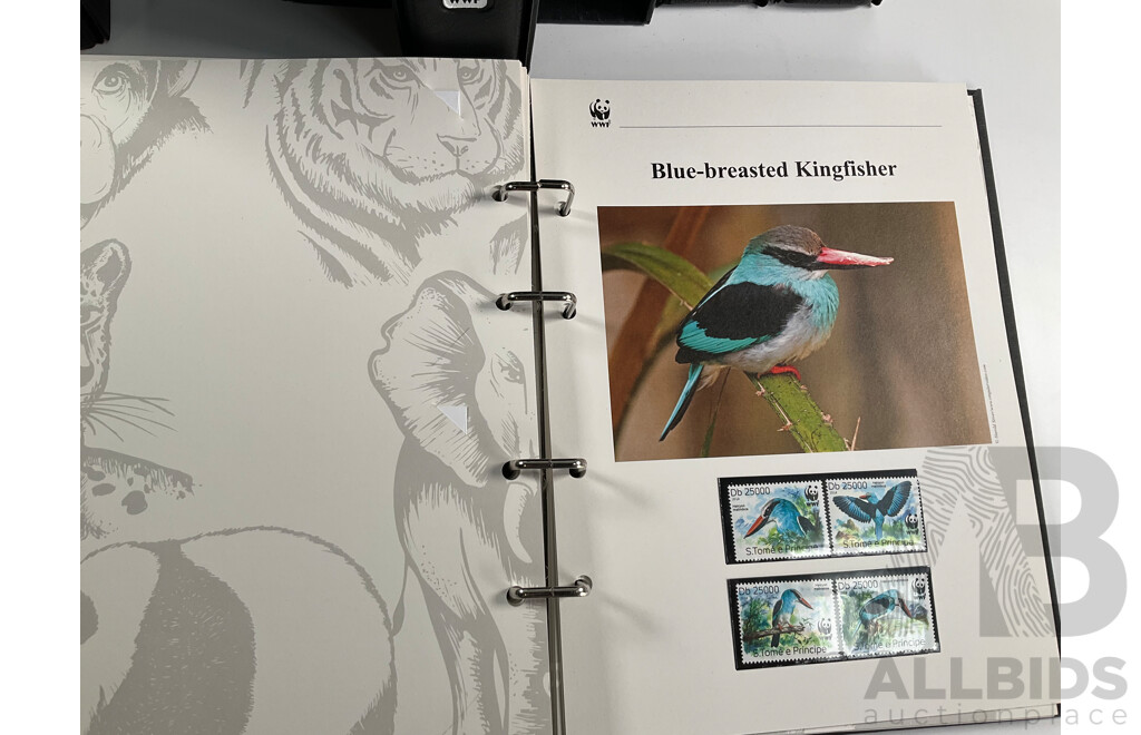 World Wide Fund for Nature 1980s'-90's Seven Volume First Day Covers and Stamps Including Norfork Islands Lizards, West Indian Iguana, Cats of Thailand, Sourthern Sea Lion, Owls of Iran, Red Knot, Pacific Tree Boa and More