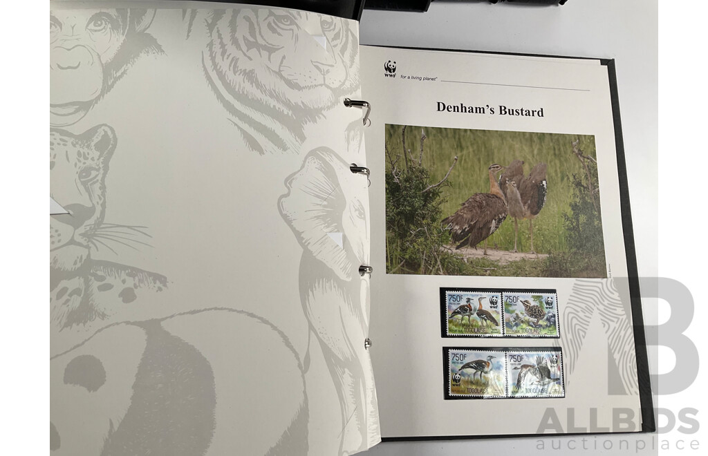 World Wide Fund for Nature 1980s'-90's Seven Volume First Day Covers and Stamps Including Norfork Islands Lizards, West Indian Iguana, Cats of Thailand, Sourthern Sea Lion, Owls of Iran, Red Knot, Pacific Tree Boa and More