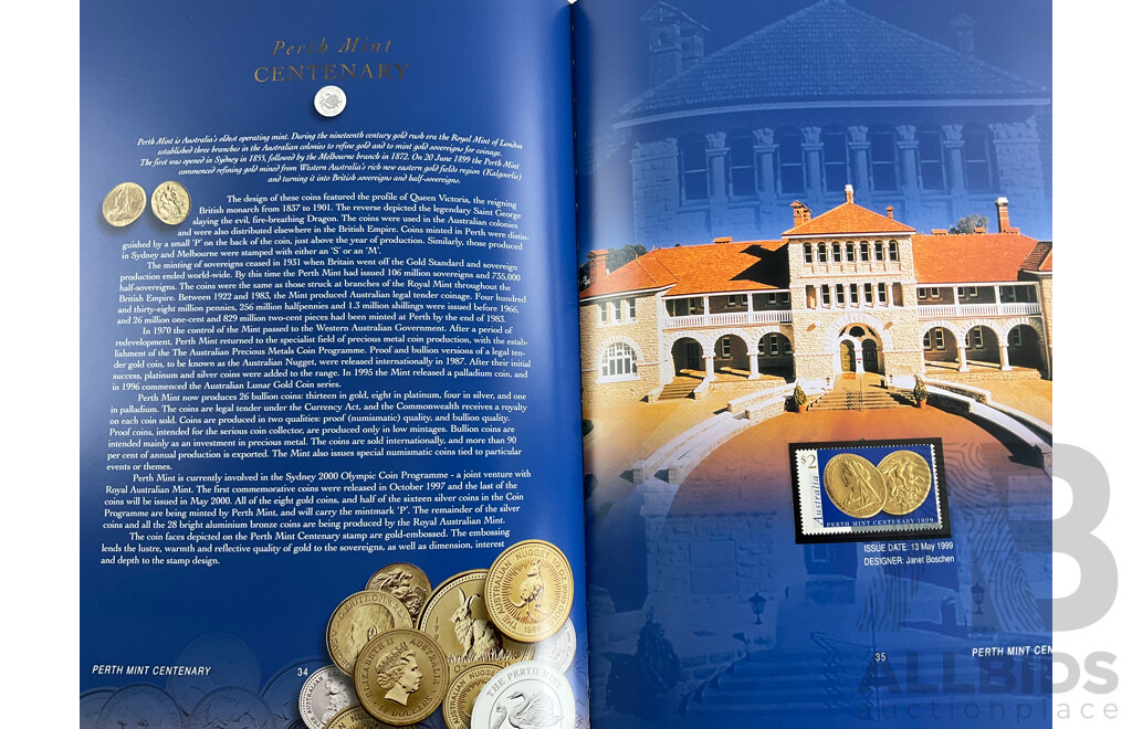 Three Australian Annual Stamp Albums 1997, 1998, 1999 - Face Value $135