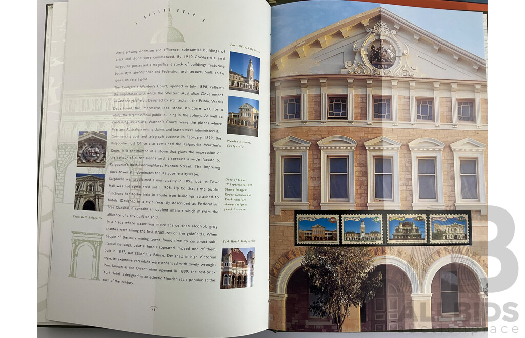 Four Australian Annual Stamp Albums Including 1990, 1991, 1992, 1993 - Face Value $150