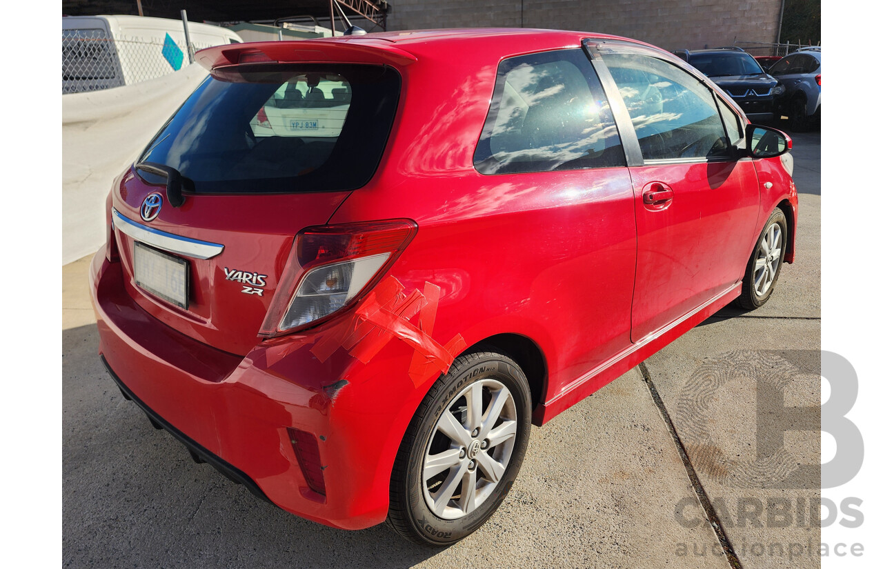 1/2012 Toyota Yaris ZR NCP131R 3d Hatchback Red 1.5L