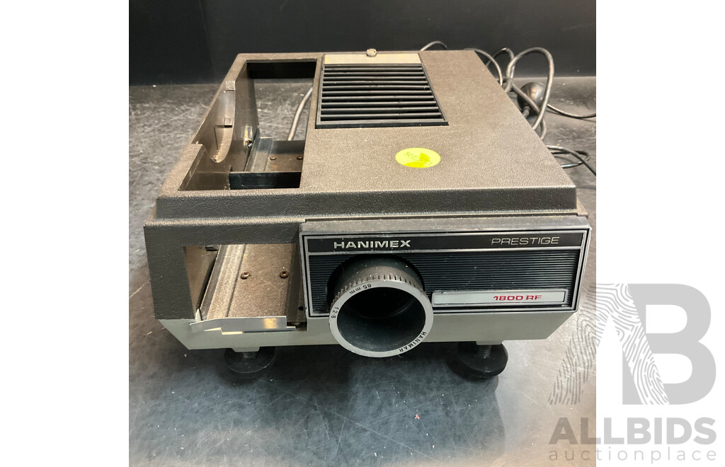2 X Vintage HANIMEX 35mm Slide Projectors (800RF & 1800RF) with 3 X Han-o-matic Magazines