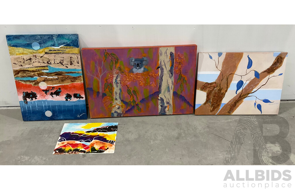 Marilyn Robertson Australian Landscape Paintings - Mixed Media on Board, Canvas and Paper - Lot of 41