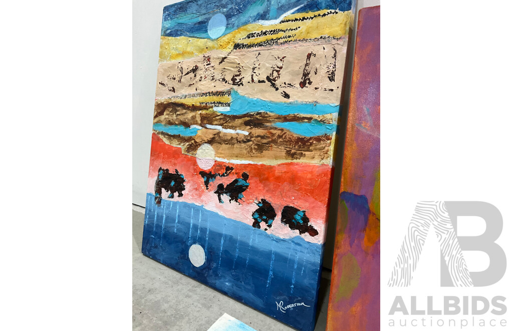 Marilyn Robertson Australian Landscape Paintings - Mixed Media on Board, Canvas and Paper - Lot of 41