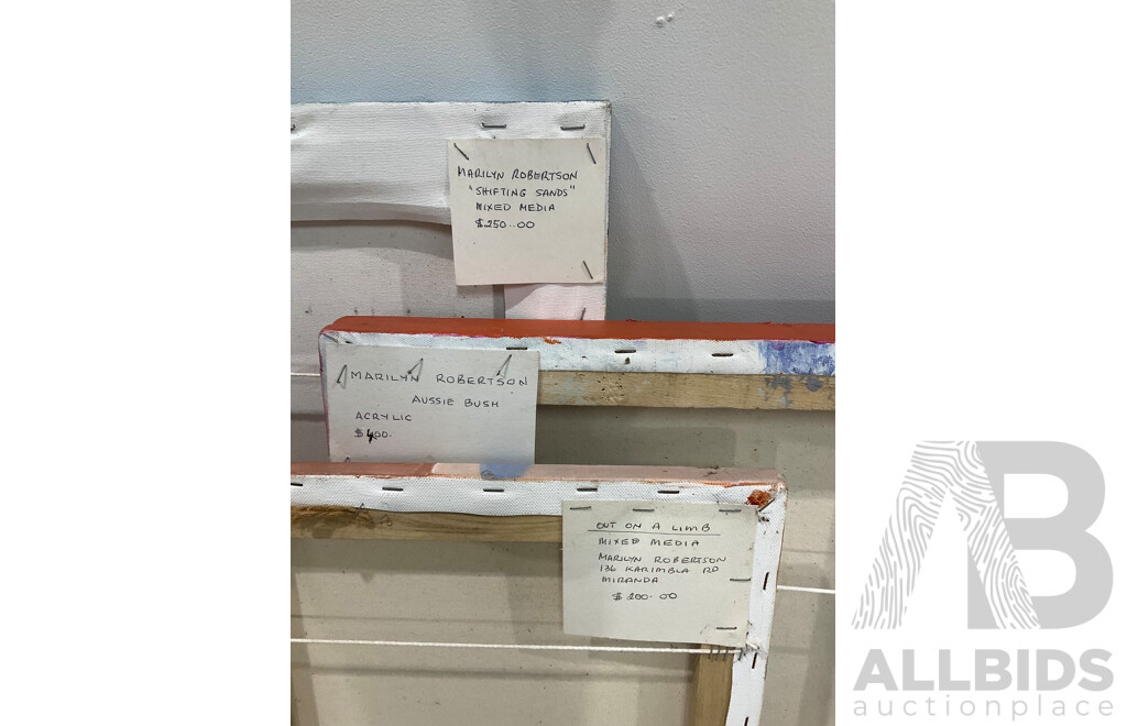 Marilyn Robertson Australian Landscape Paintings - Mixed Media on Board, Canvas and Paper - Lot of 41