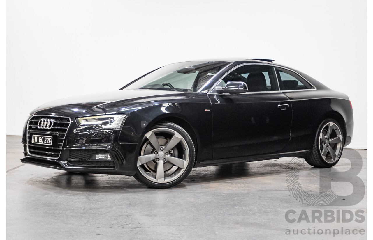 4/2014 Audi A5 2.0 TFSI Quattro (AWD) S-Line Pack 8T MY14 2d Coupe Phantom Black Turbo 2.0L