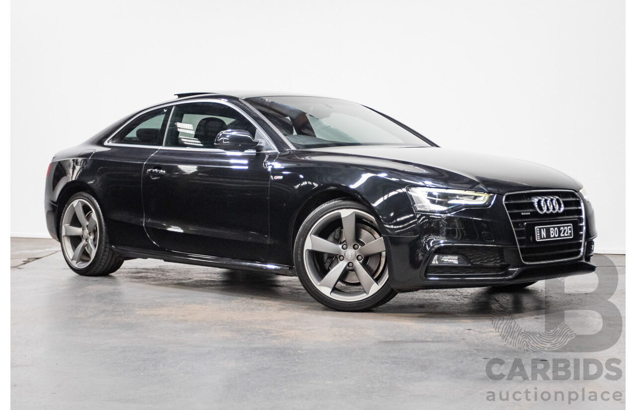4/2014 Audi A5 2.0 TFSI Quattro (AWD) S-Line Pack 8T MY14 2d Coupe Phantom Black Turbo 2.0L