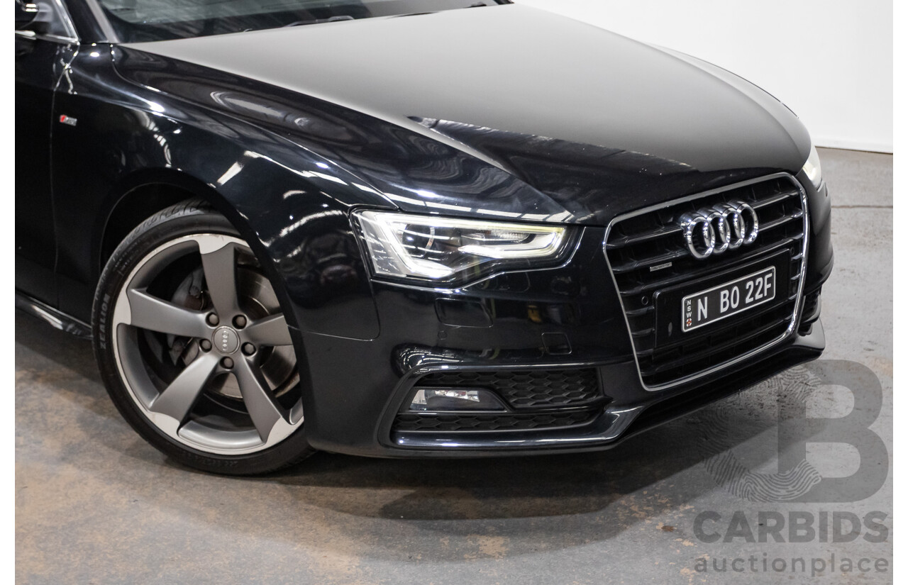 4/2014 Audi A5 2.0 TFSI Quattro (AWD) S-Line Pack 8T MY14 2d Coupe Phantom Black Turbo 2.0L