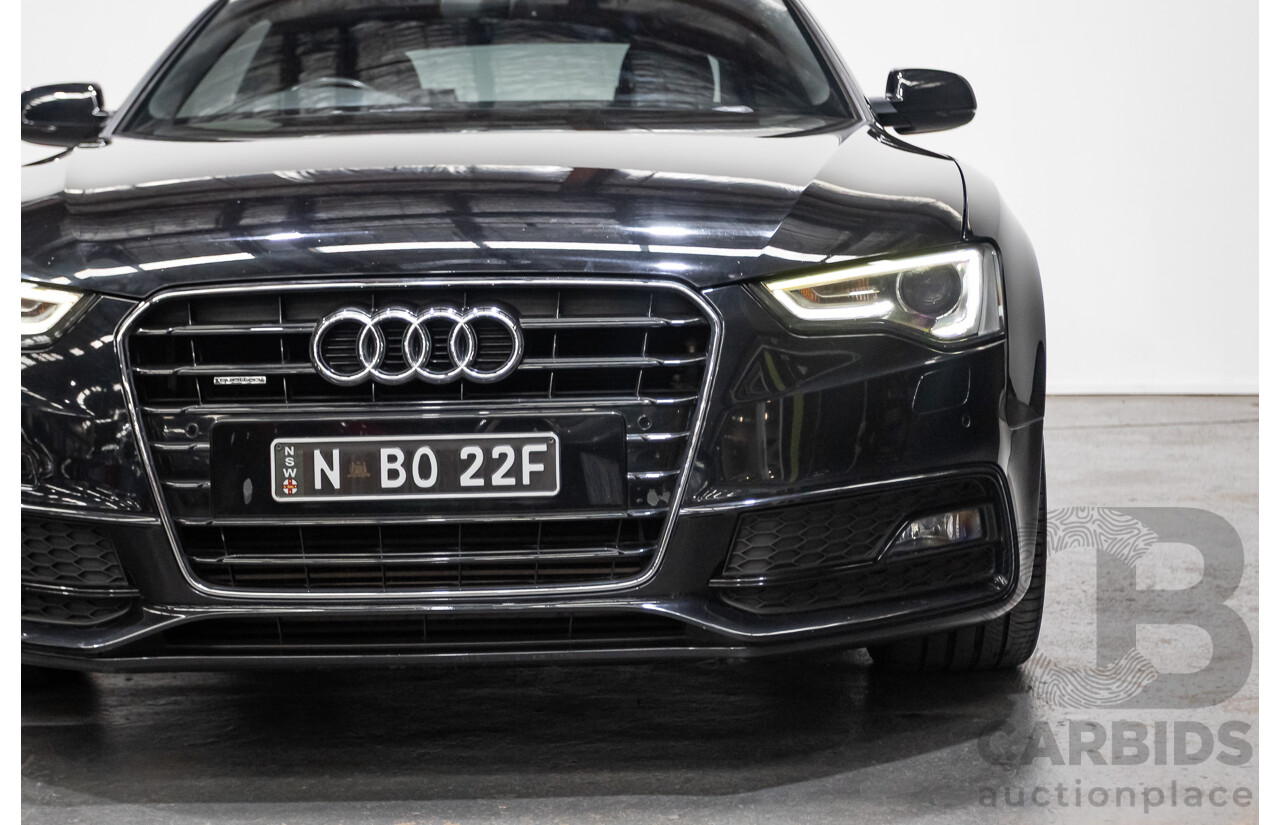 4/2014 Audi A5 2.0 TFSI Quattro (AWD) S-Line Pack 8T MY14 2d Coupe Phantom Black Turbo 2.0L