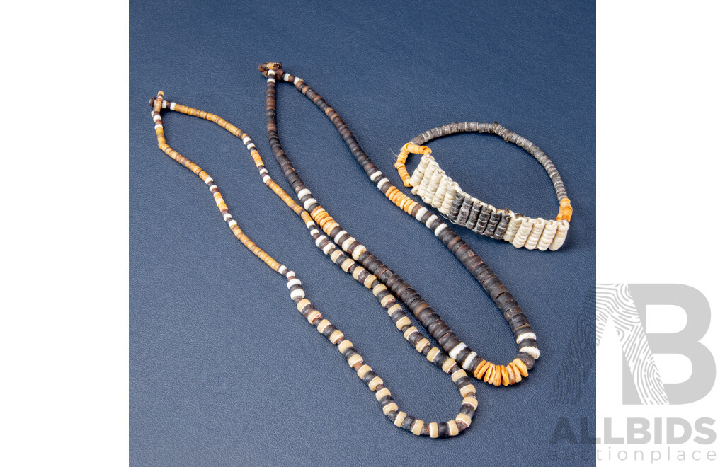 Pair of Hand Made Unisex Tribal Necklaces with Matching Bracelet