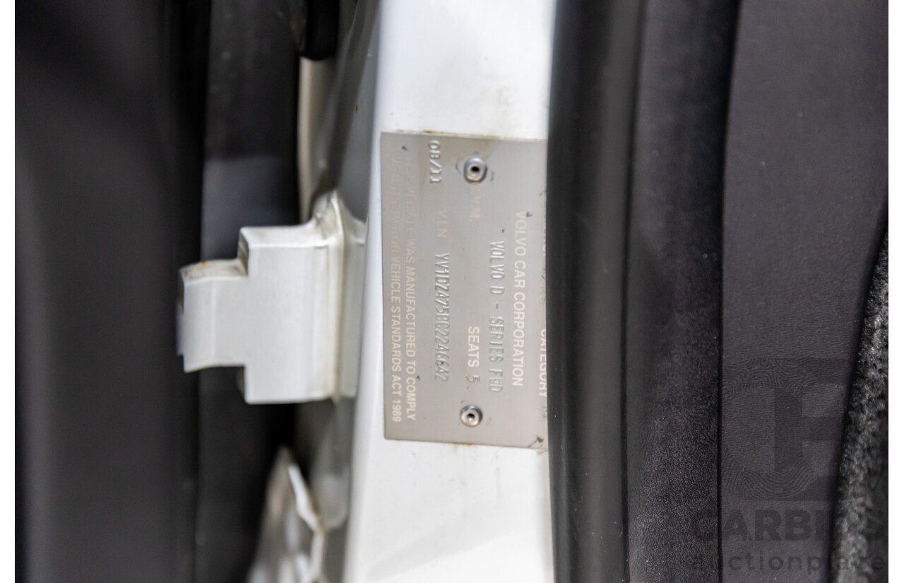 8/2011 Volvo XC60 T5 (FWD) DZ MY12 4d Wagon Ice White Turbo 2.0L