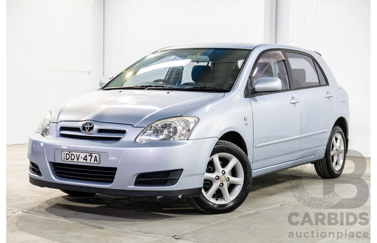 4/2006 Toyota Corolla Conquest Seca ZZE122R MY06 5d Hatchback Noosa Blue Metallic 1.8L