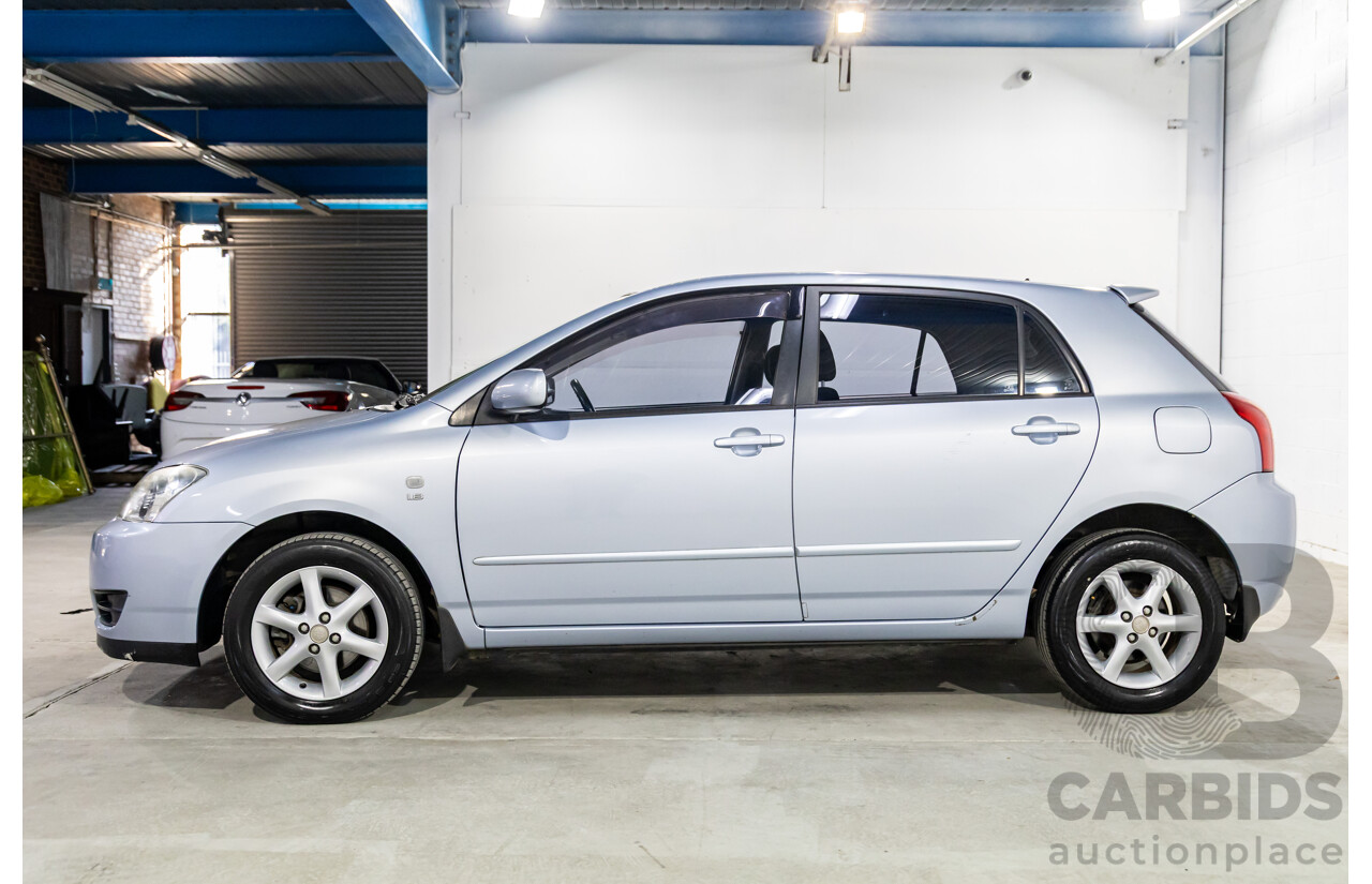 4/2006 Toyota Corolla Conquest Seca ZZE122R MY06 5d Hatchback Noosa Blue Metallic 1.8L