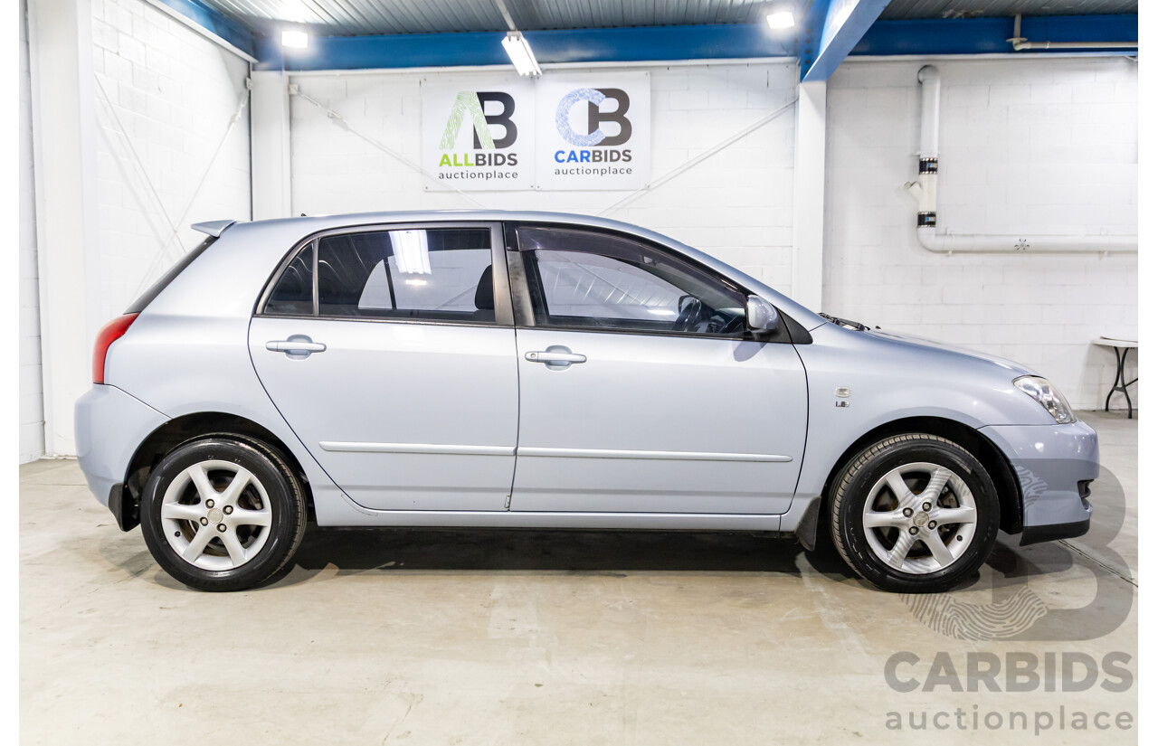 4/2006 Toyota Corolla Conquest Seca ZZE122R MY06 5d Hatchback Noosa Blue Metallic 1.8L