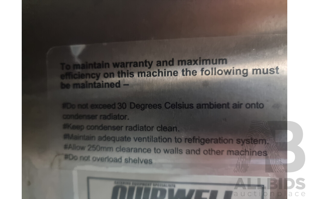 Quipwell Commercial 2 Door 1300L Glass Door Fridge