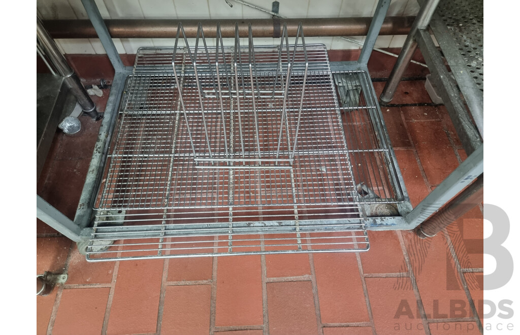 Stainless Steel Workbench Trolley with Under Shelf Storage & Contents ETC