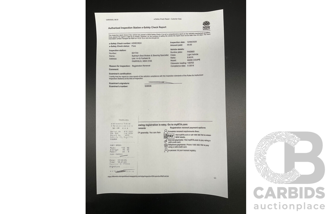 5/2014 BMW M235i F22 2d Coupe Glacier Silver Metallic Turbo 3.0L