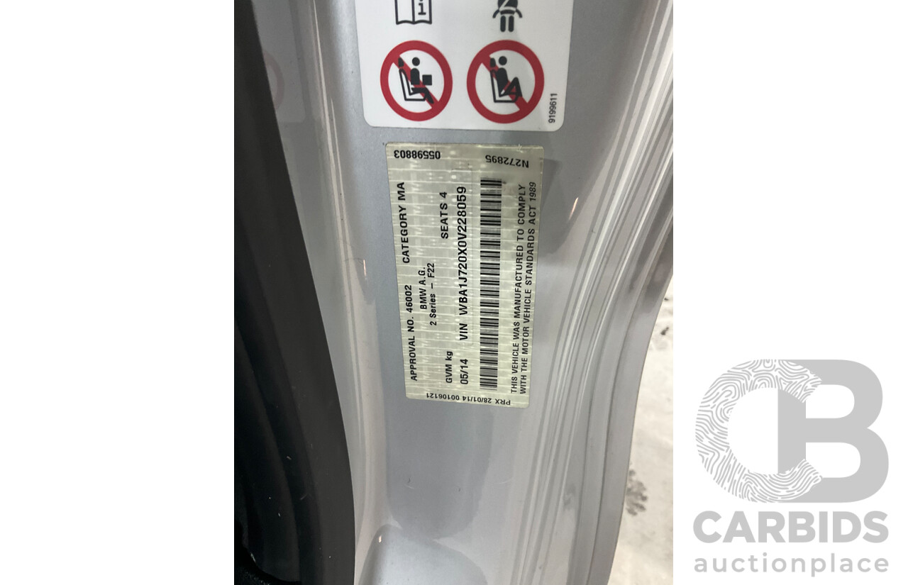 5/2014 BMW M235i F22 2d Coupe Glacier Silver Metallic Turbo 3.0L