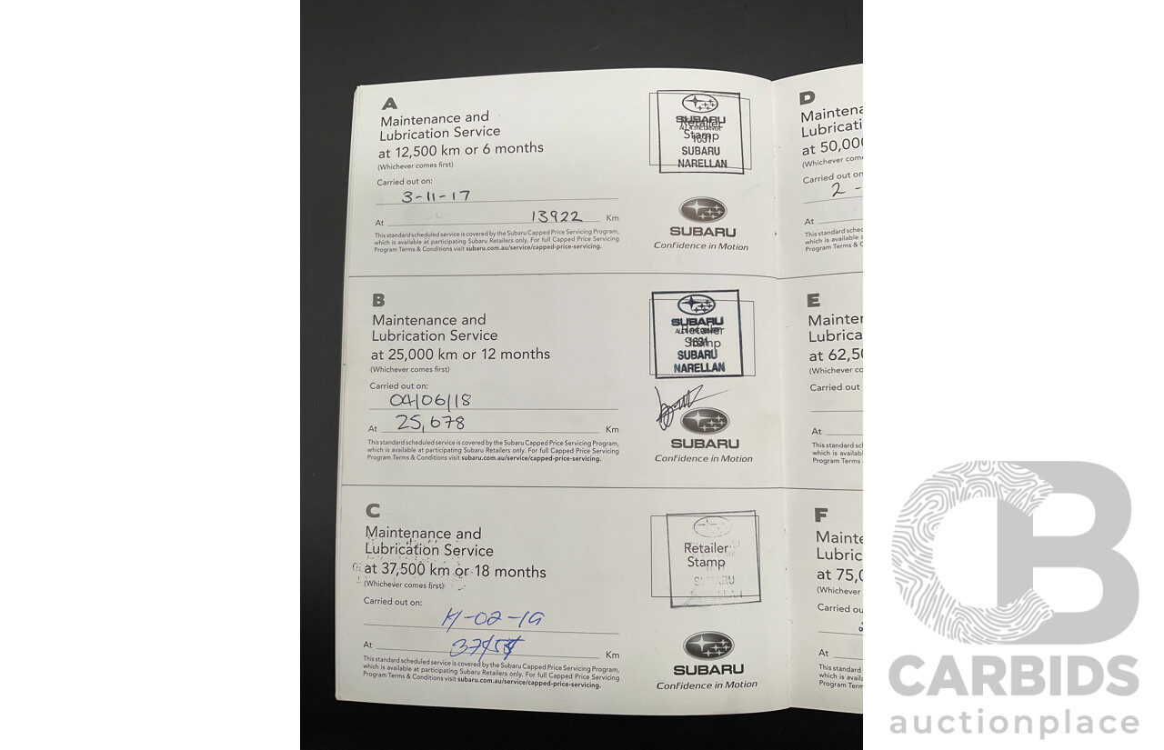 04/2017 Subaru Outback 2.5i Premium (AWD) MY17 4d Wagon Dark Grey Metallic 2.5L