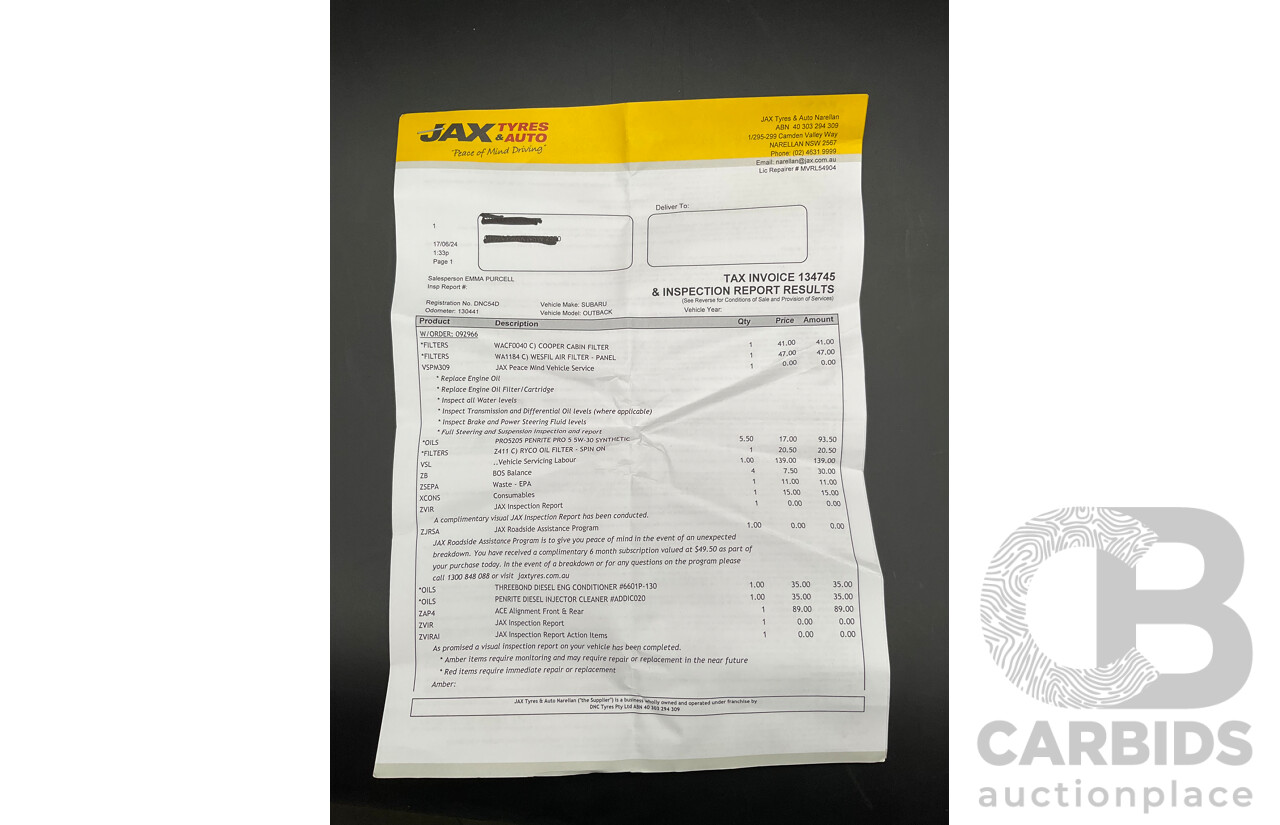 04/2017 Subaru Outback 2.5i Premium (AWD) MY17 4d Wagon Dark Grey Metallic 2.5L