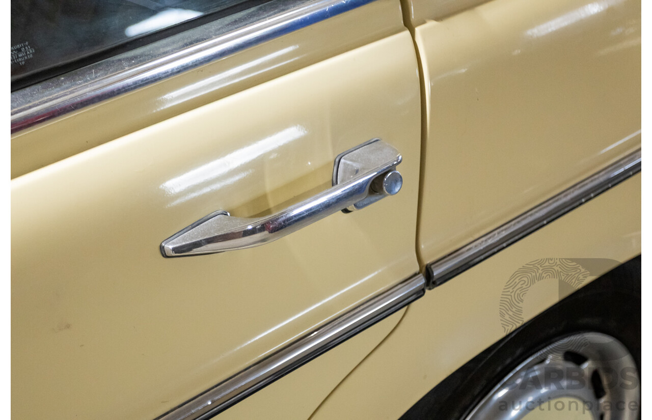 1/1972 Mercedes Benz 280E W114 4d Sedan Light Yellow 2.7L