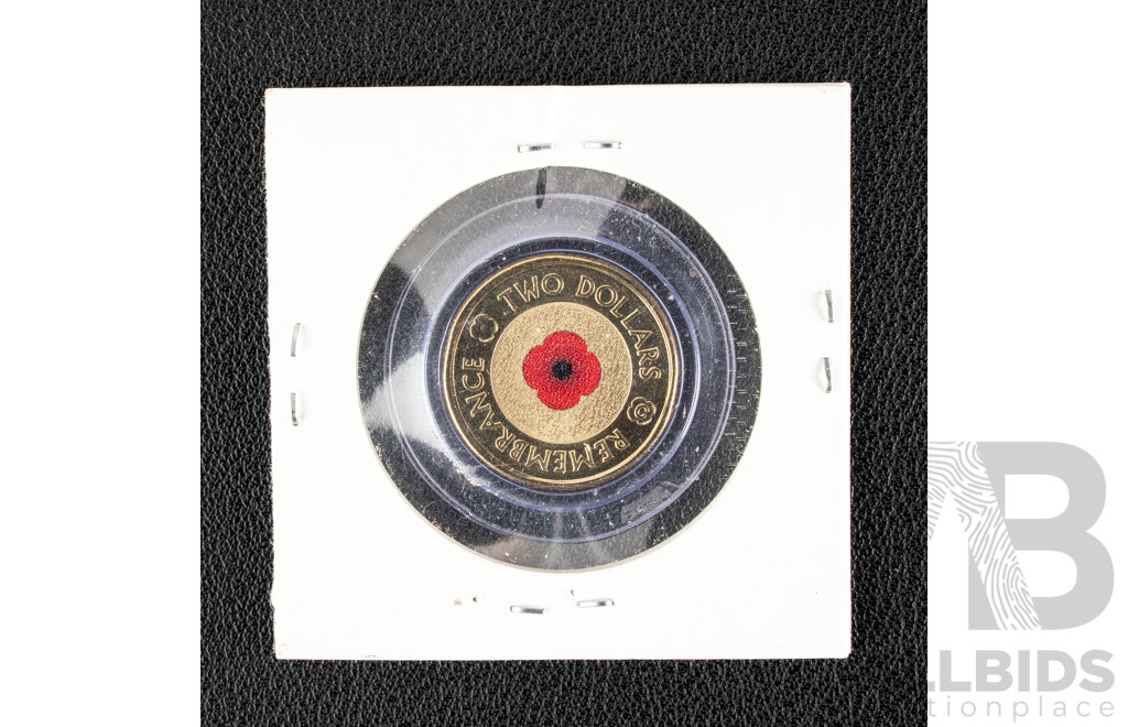 Australian RAM 2012 UNC Two Dollar, Red Poppy Remembrance 'C' Mint Mark