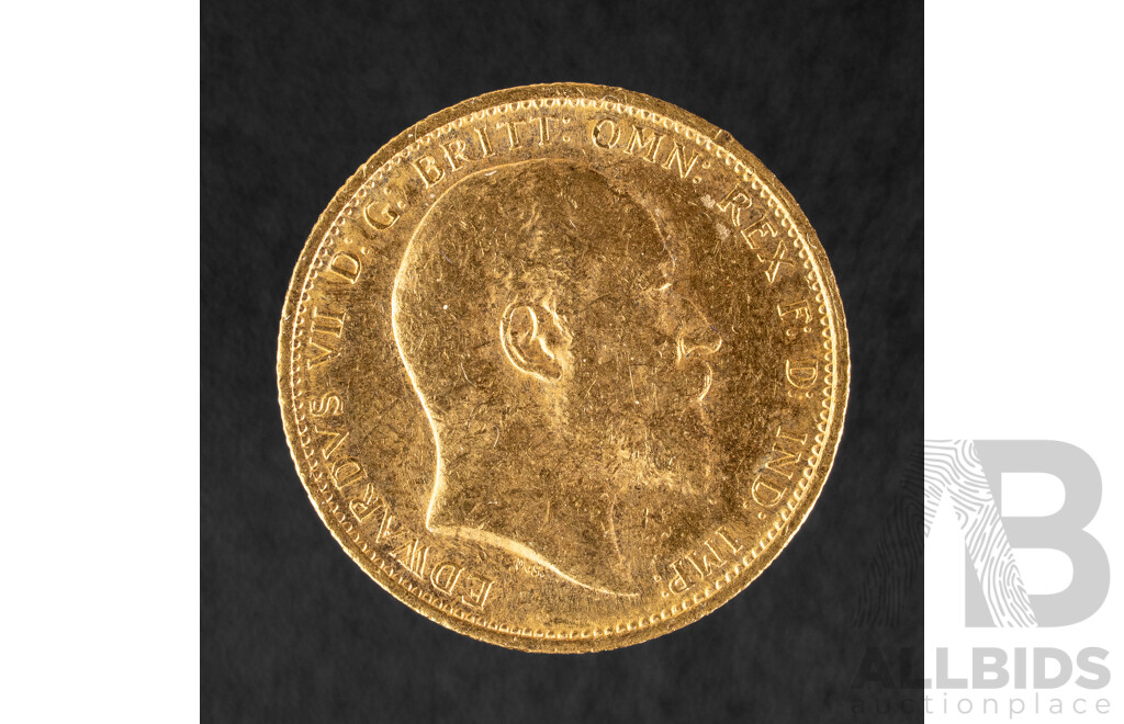 Australian 1903 KEVII Gold Sovereign, Sydney Mint .917