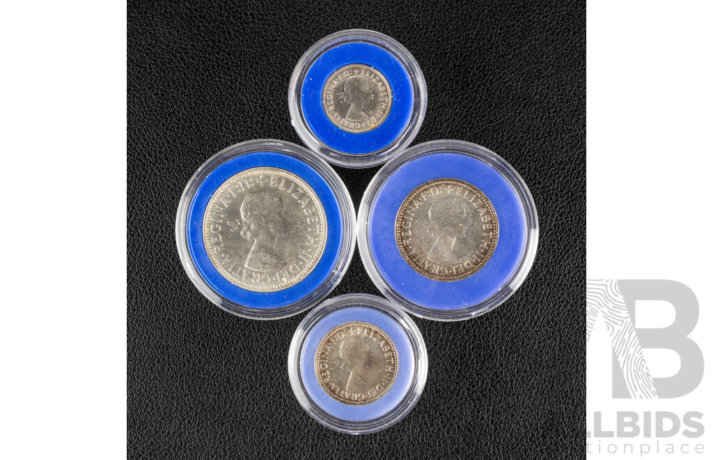 Australian Melbourne Mint 1960 Four Silver Proof Coin Set .500