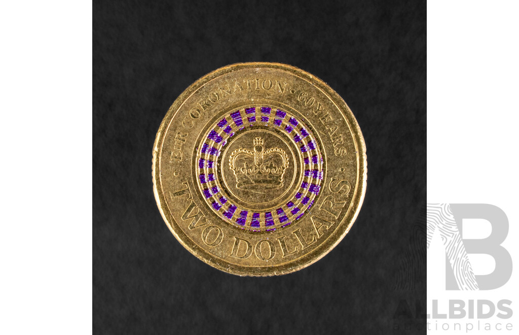 Australian 2013 UNC Two Dollar Coin, 60th Anniversary QE2 Coronation