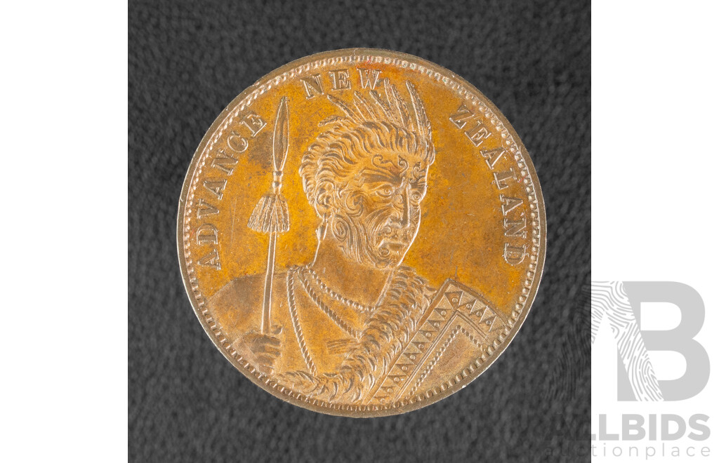 New Zealand 1881 Milner and Thompson One Penny Merchant Token, High Grade