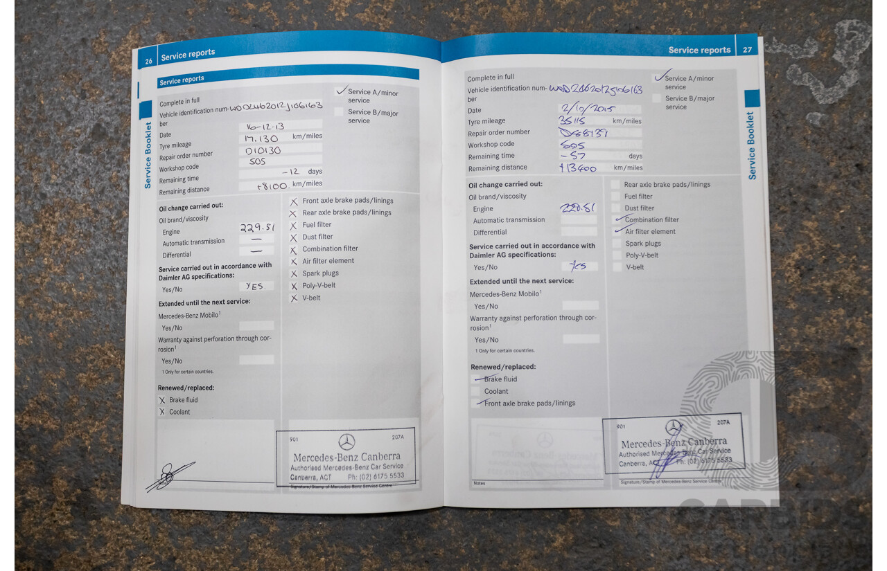 11/2012 Mercedes-Benz B200 CDI BE 246 5d Hatchback Grey 1.8L