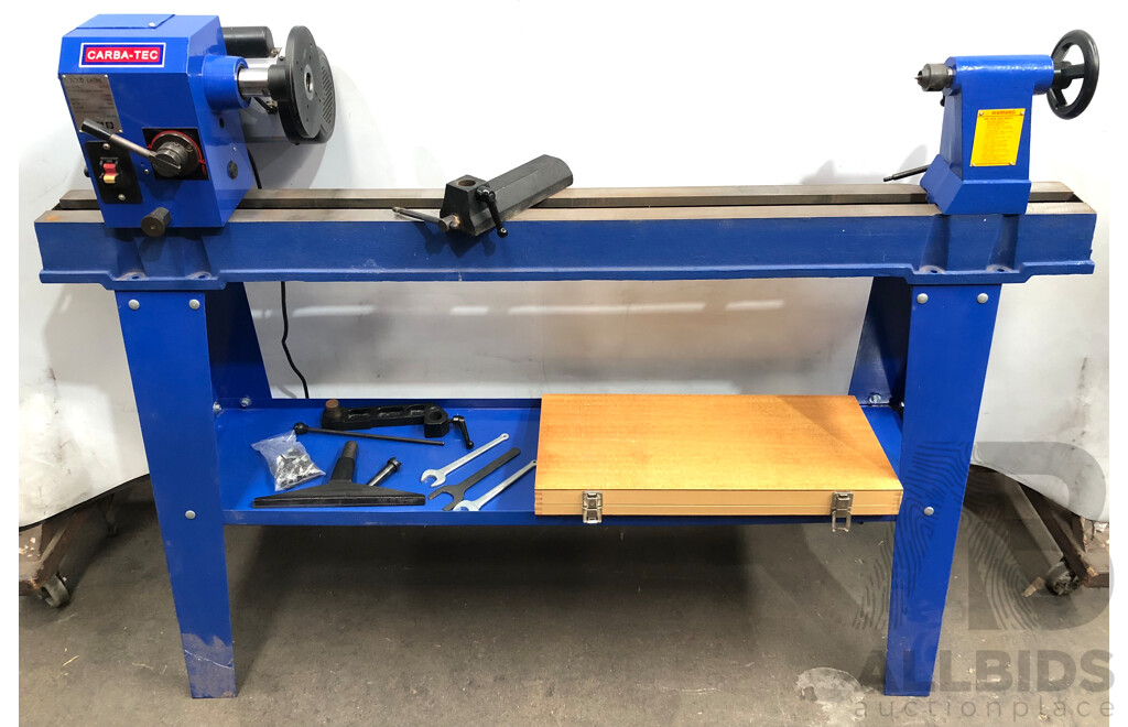 Carba-Tec 1100mm Electric Wood Lathe and Accessories