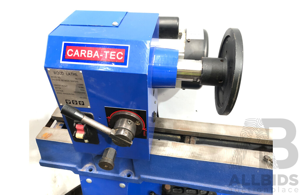 Carba-Tec 1100mm Electric Wood Lathe and Accessories
