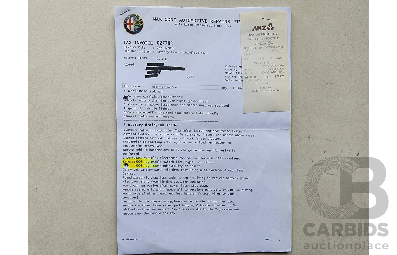 4/2010 Alfa Romeo 159 2.2 JTS Ti MY09 4d Sedan Black 2.2L