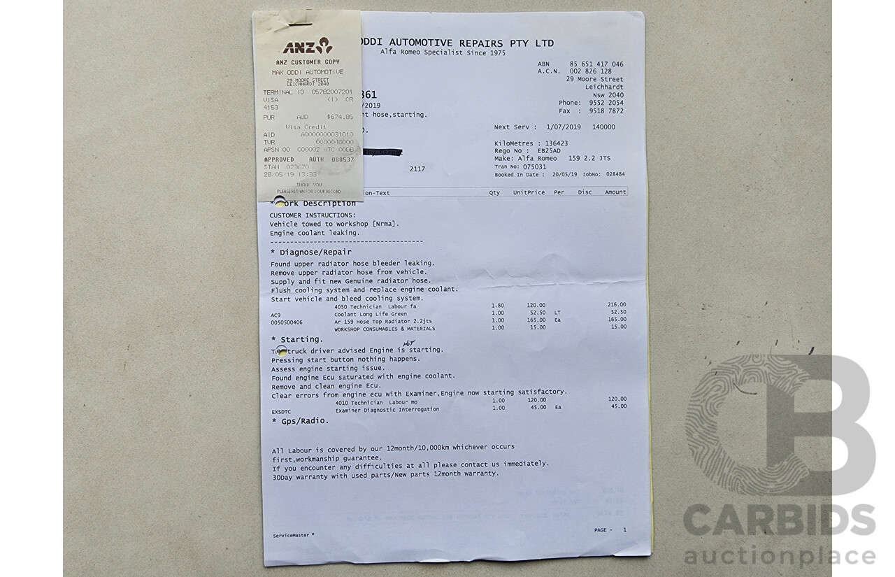 4/2010 Alfa Romeo 159 2.2 JTS Ti MY09 4d Sedan Black 2.2L