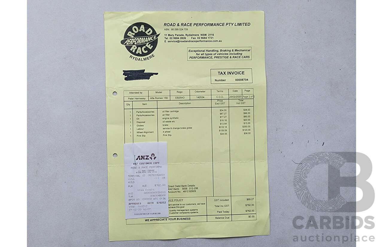 4/2010 Alfa Romeo 159 2.2 JTS Ti MY09 4d Sedan Black 2.2L