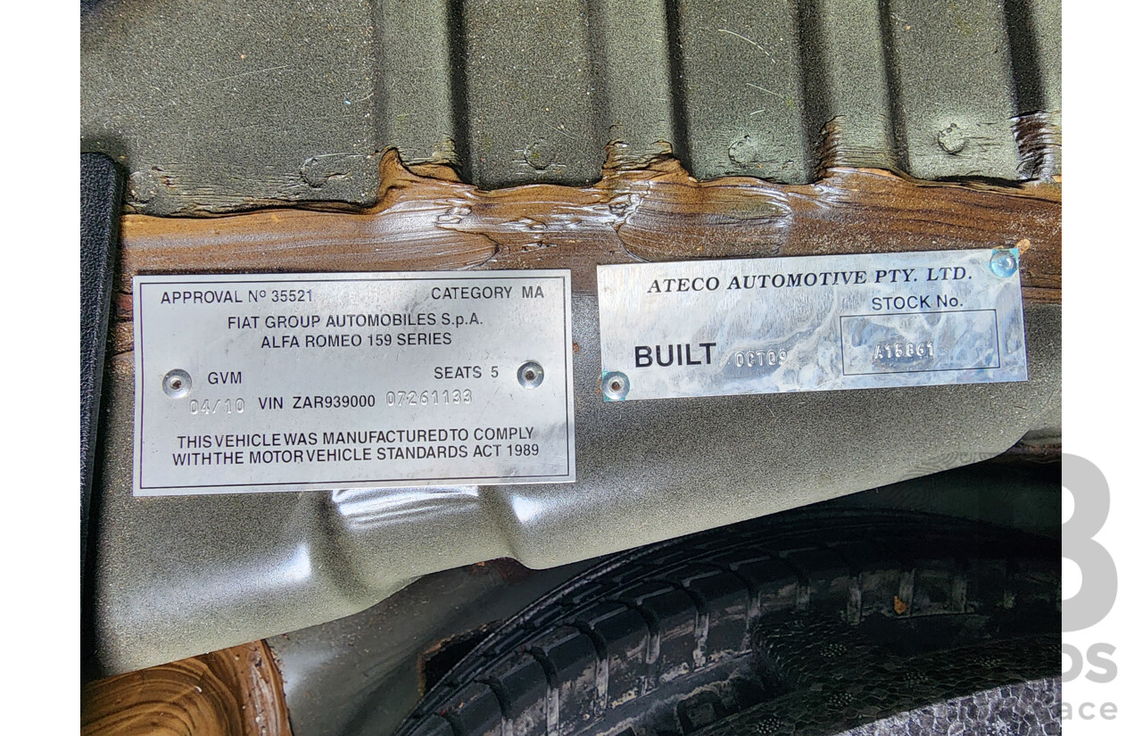 4/2010 Alfa Romeo 159 2.2 JTS Ti MY09 4d Sedan Black 2.2L