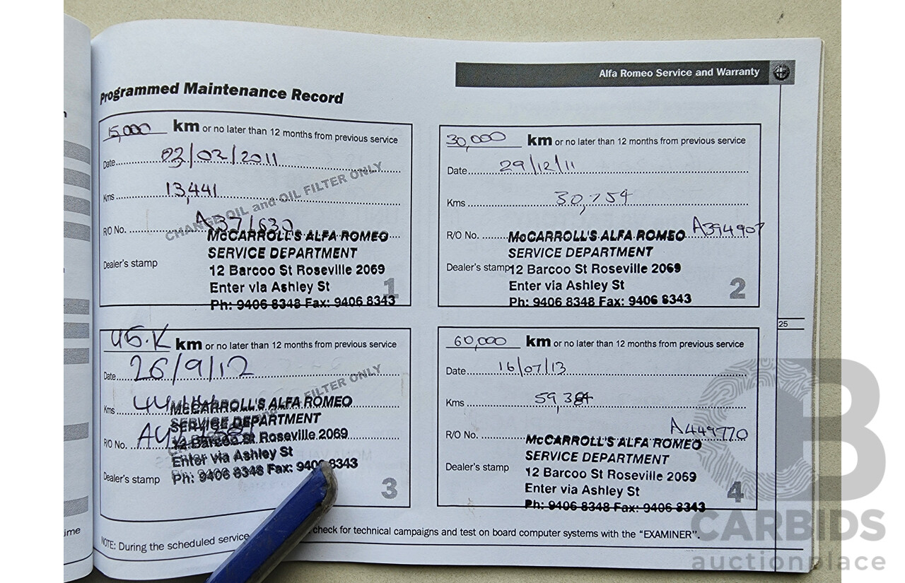 4/2010 Alfa Romeo 159 2.2 JTS Ti MY09 4d Sedan Black 2.2L