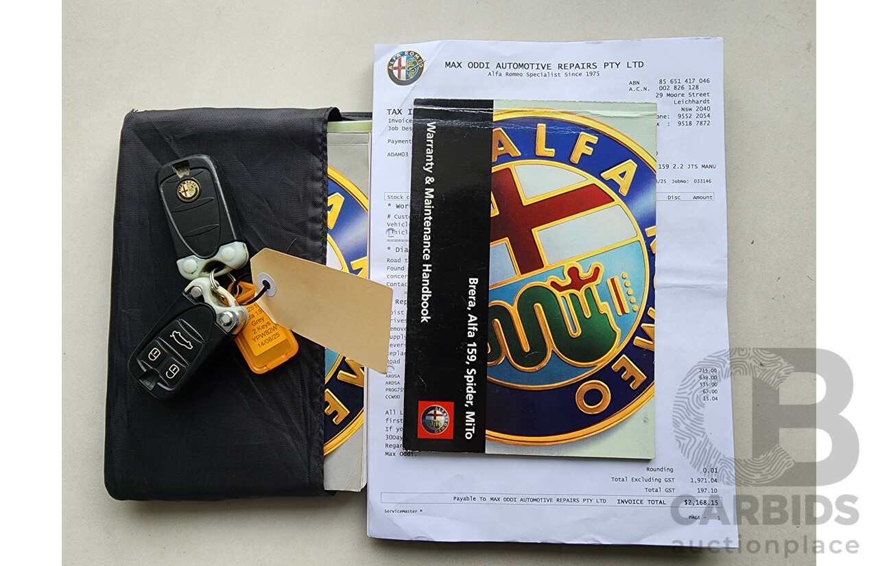 4/2010 Alfa Romeo 159 2.2 JTS Ti MY09 4d Sedan Black 2.2L