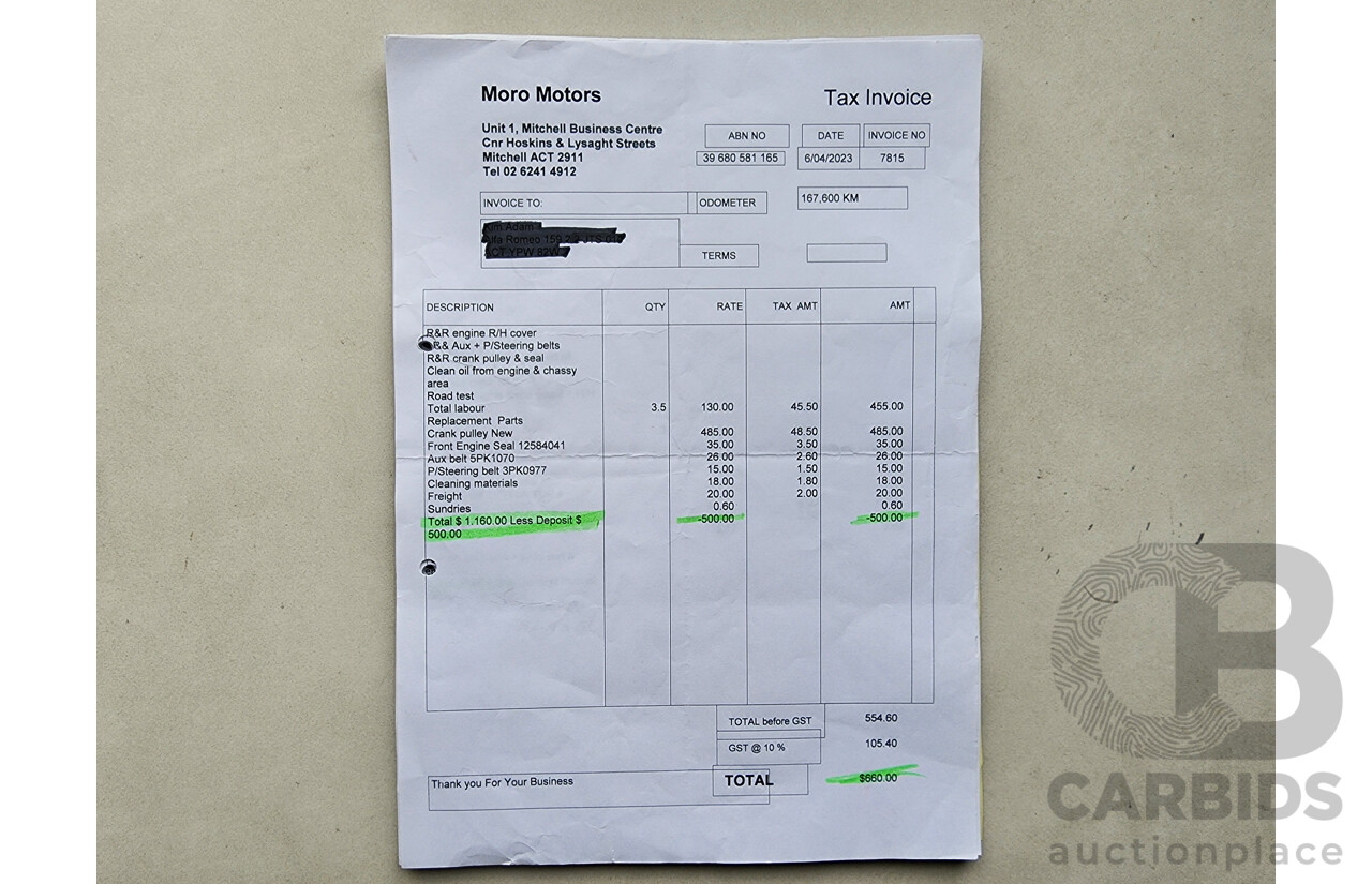 4/2010 Alfa Romeo 159 2.2 JTS Ti MY09 4d Sedan Black 2.2L