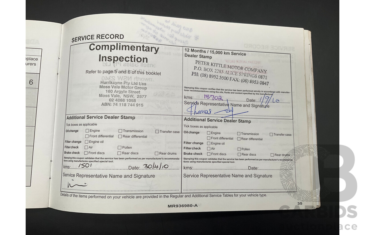 3/2010 Mitsubishi Pajero Activ NT MY10 4d Wagon White Turbo Diesel 3.2L - 7 Seater