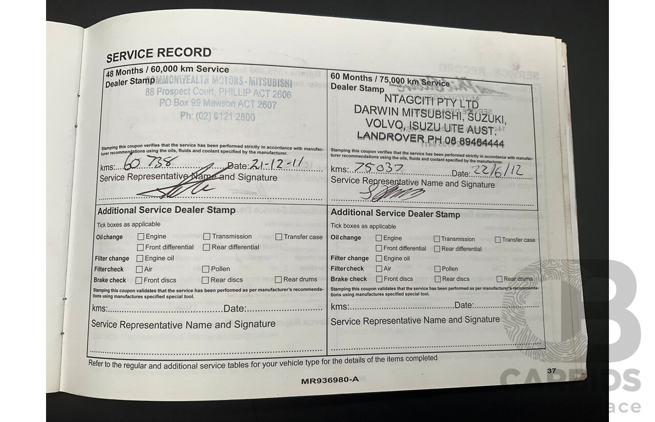 3/2010 Mitsubishi Pajero Activ NT MY10 4d Wagon White Turbo Diesel 3.2L - 7 Seater