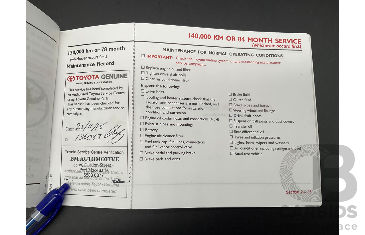 8/2008 Toyota Rav4 Cruiser (4x4) ACA33R 4d Wagon Silver Pearl 2.4L