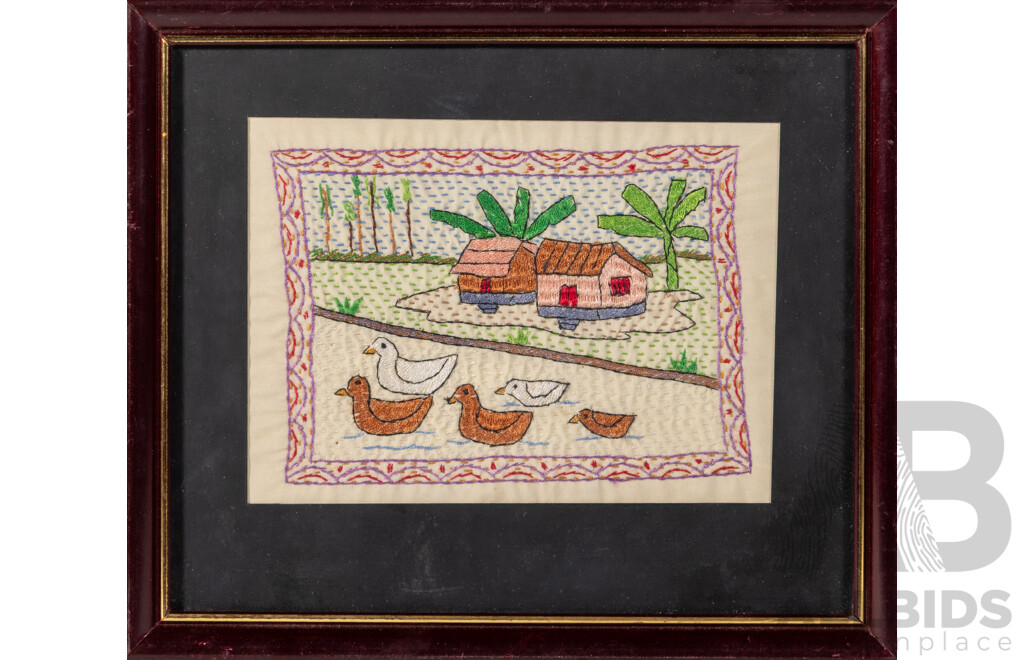 Artists Unknown, (20th Century, Russia), Scene From Moscow River (1988) & House (1990), Pair of Lovely Original Etchings [One Hand Coloured], 25 x 31 cm (largest frame) (3)