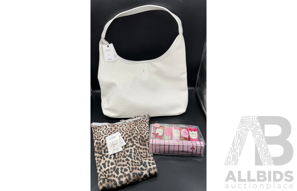 PETA + JAIN Handbag, Nicole Miller Hand Cream Collection and Laggia De Tessitori Top - Lot of 3