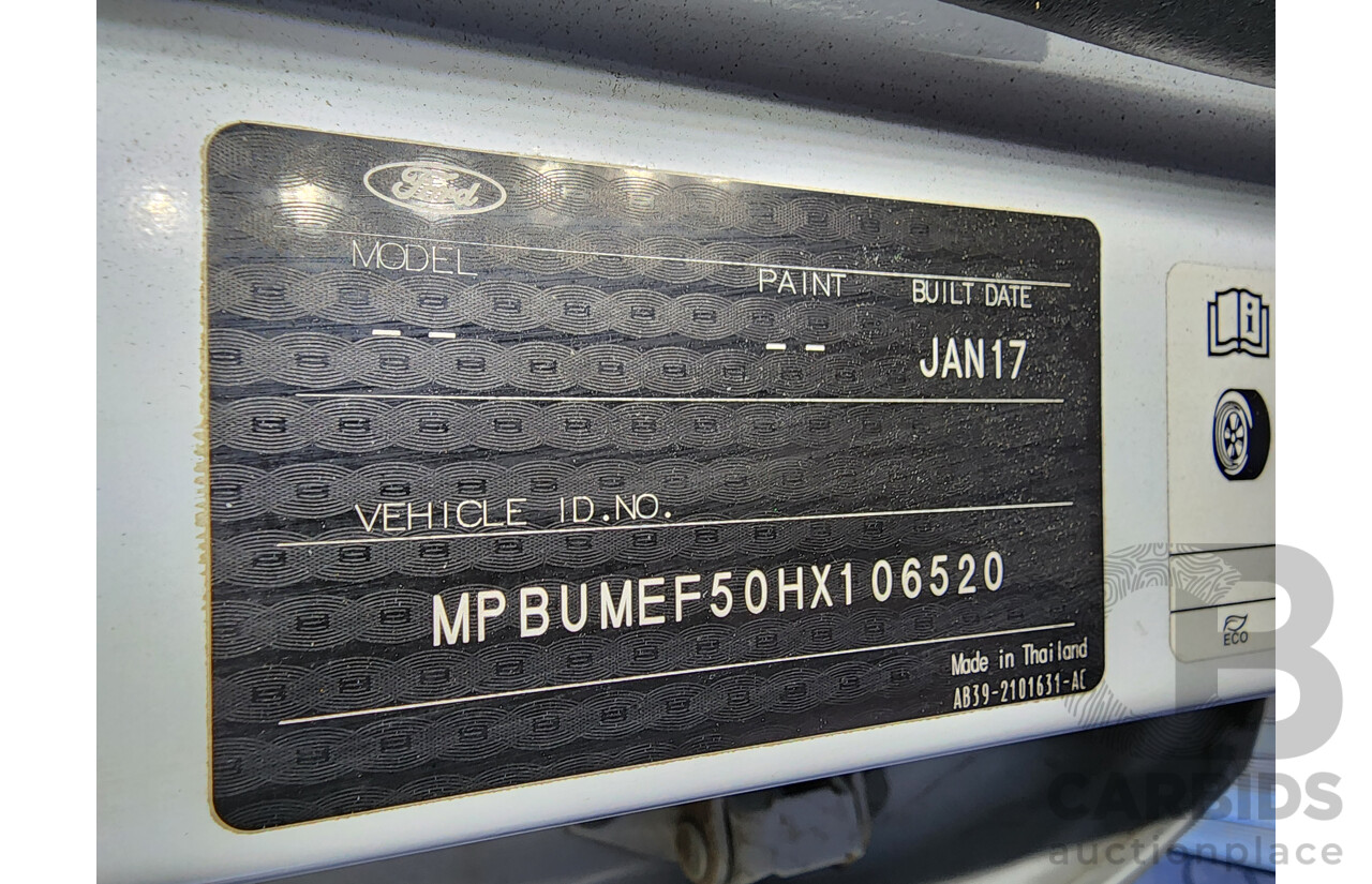 2/2017 Ford Ranger XL 3.2 (4x4) PX MKII Crew C/Chas White 3.2L